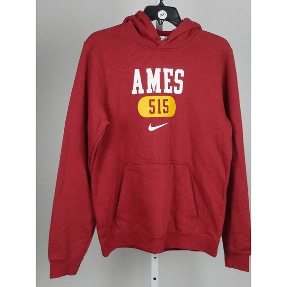 Nike Men's Iowa State Cyclones Cardinal Ames 515 Area Code Hooded Sweatshirt Red - Picture 3 of 10